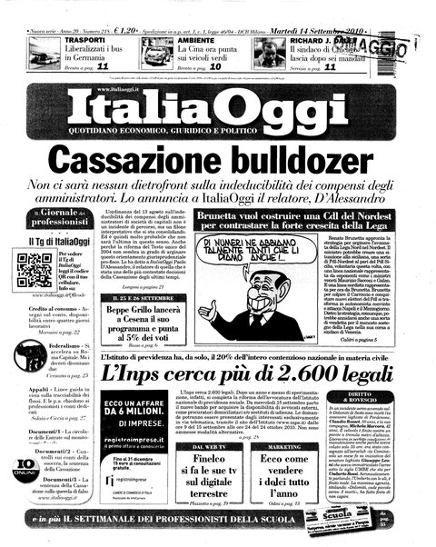 Italia oggi : quotidiano di economia finanza e politica